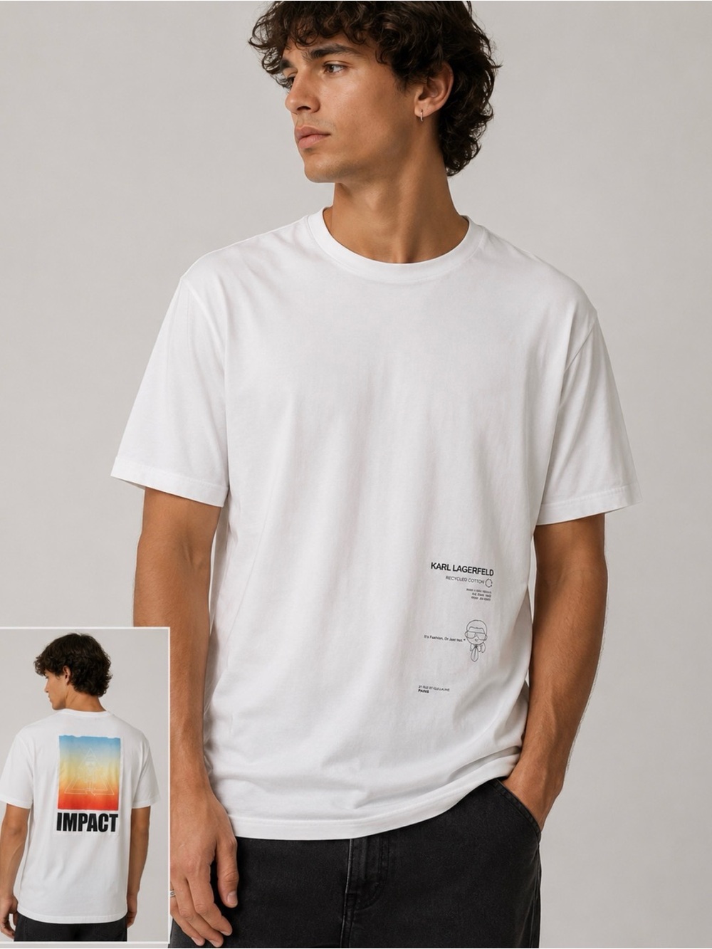 Karl Lagerfeld Paris Impact T-shirt White Mens Medium